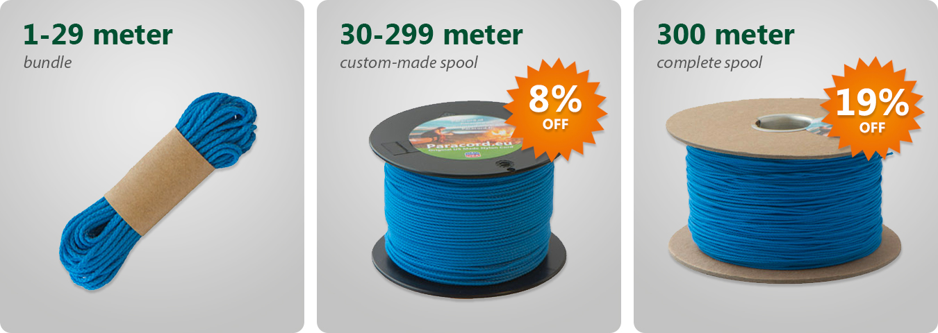 Paracord ø 4 mm - Blue (30 - 100 m)